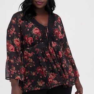 Torrid Chiffon Babydoll Top